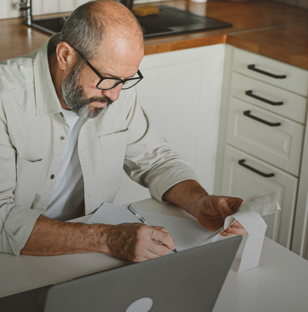 Man working in front of his computer