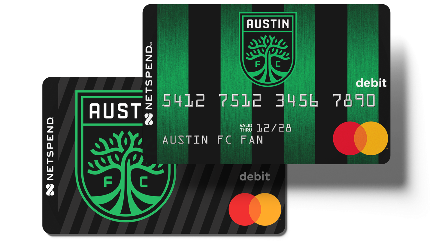 Austin FC Netspend Prepaid Mastercard designs