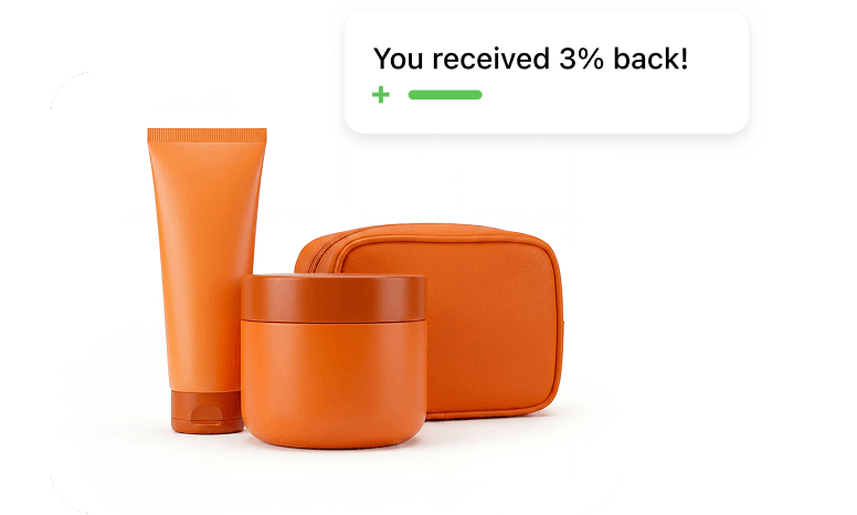 Receive 3% cash back on merchandise